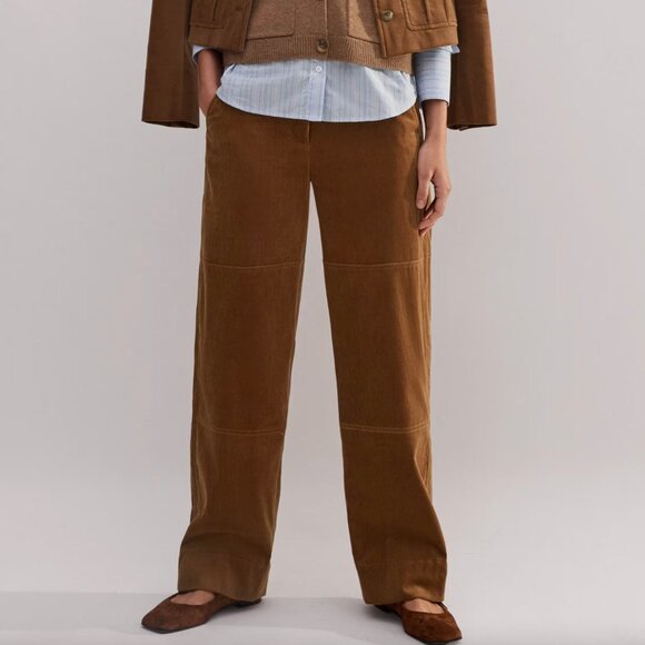 645. ME+EM Corduroy Relaxed Barrel-Leg Pant Italian Cotton Cord NWOT $385 10 42 - Picture 1 of 10